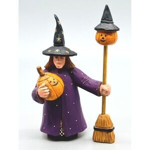 Williraye Studio Witch Figurine Halloween Folk Art Coynes Company WW6003 5"